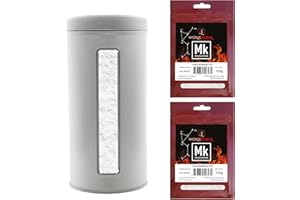 WÜRZTEUFEL Alginate de sodium et lactate de calcium - Pour la cuisine - Avec caviar moléculaire - Fabrication facile - Boîte d'alginate de sodium 400 g et 2 sachets de lactate de calcium de 100 g chacun.