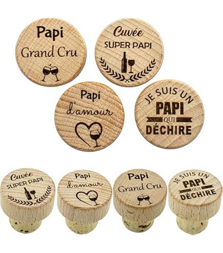 Accessoire Bière Personnalisable Ouvre-bouteille Gravé 'A La Tienne Papy' - Cadeau Personnalisé Grand-père | Bois Et Acier Inoxydable Cadeau Grand Père Original