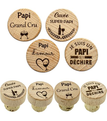 Ouvre-bouteille Gravé "À La Tienne Papy" - Cadeau Original Pour Grand-père - Anniversaire, Noël, Fête Des Pères