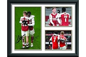 CTTK Bukayo Saka ESR Emile Smith Rowe Printed Signed Framed Autograph Memorabilia Picture Photo Poster Gift for Fan Boy