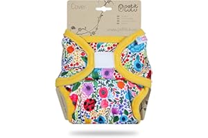 ‎PETIT LULU Petit Lulu XL Überhose (12-17 kg) für Stoffwindeln Klett (Blumen)