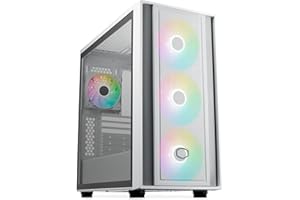 Cooler Master MasterBox 600 White Caja PC E-ATX Mediatorre - Lista para PB Conexión Oculta & Radiador 420mm, Ventiladores ARGB PWM Integrados 3x140mm & 1x120mm, Vidrio Templado, USB 3.2 Gen2x2 Tipo-C