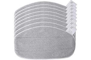 KEEPOW - 8 cuscinetti di ricambio per scopa a vapore Leifheit CleanTenso, per una pulizia profonda dei pori, ricambio per mocio a vapore con fondo in velcro, colore grigio