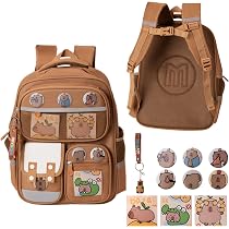 Capybara Zaino Scuola Con Astuccio Per Bambina E Bambino 43x31x14cm