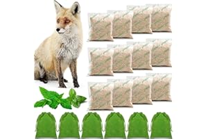 JEWEEIO Peppermint Oil Fox Repellent -12 pcs Natural Foxs Deterrent Long Lasting Protection, Fox Repellant Indoor Outdoor with Textile Pouch for Easy to Hanging, Orchard, Camping