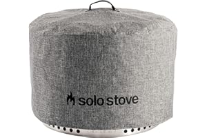 Solo Stove Schutzhabdeckung für Feuerschale Yukon | Zubehör für Outdoor Feuerstelle Rund, Winterfest, Wasserdicht, Abdeckung bei Regen, PVC-beschichtetes Polyester, Verstärktes Dach, Grau