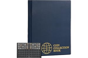 UNCLE PAUL Album de 350 pochettes pour pièces de monnaie – 3,0 x 3,5 cm/ 1,2 x 1,4 Zoll – Carnet de 10 pages – Format lettre, poche 3,0 x 3,5 cm - Bleu de Prusse CS0235BL