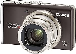 Canon PowerShot SX200 IS Digital Camera - Black (12.1 MP, 12x Optical Zoom) 3.0 inch LCD