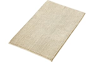 Decomira Mata łazienkowa antypoślizgowa z miękkiego Chenille | Super chłonne i można prać w pralce | Do łazienki, pod prysznic, do wanny lub jako mata WC | Beżowy - 40x60 cm