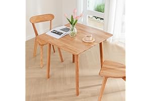 DELAVIN Wooden Dining Table 80x80 cm,Small Square Dining Table, Oak Kitchen Table, Cherry