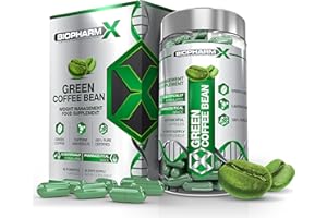 BIOPHARM-X Green Coffee Bean Extract Diet Pills : Maximum Strength Fat Burner/Weight Loss/Slimming Supplement (60 Capsules | 1 Month Supply)