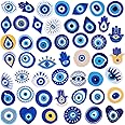 Ferraycle 48 Pcs Evil Eye Embroidery Patches Blue Hamsa Hand Heart Moon Sew on/Iron on Embroidered Applique Repair Patch DIY Craft Accessories Gifts for Clothing Jacket Jeans Backpack Hat