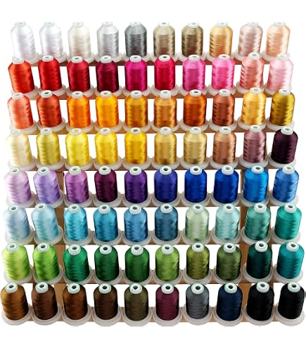 New brothread 63 Brother Colors Polyester Embroidery Machine Thread for Brother/Babylock/Janome/Singer/Kenmore Machine 500M (550Y)/Spool