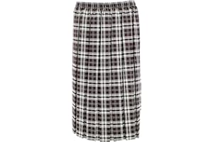 KK Fashion Lines Ladies Tartan Box Pleated Skirt, Elasticated Waist, 27" Length