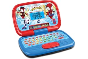 VTech Spidey und seine Super-Freunde - Lernlaptop – Lerncomputer mit QWERTZ-Tastatur und Inhalten zu Buchstaben, Buchstabenlauten, einfacher Addition und Subtraktion u. v. m. Für Kinder von 3-6 Jahren