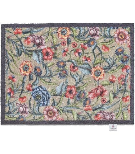 HUG RUG Washable Dirt Trapper Door Mat Kitchen Hallway Doorway, Made In The UK Wild Meadow 65x85