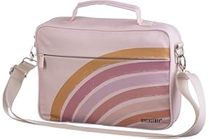 DIVERSEBEE Large Bible Cover with Handles and Shoulder Strap, Bible Carrying Case for Women, Bible Tote Bag, Church Bible Book Cover, Bible Accessories, Christian Gift (Rainbow)