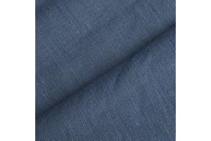 AKTIVSTOFFE Holmar - tessuto lino prelavato industrialmente - stoffa al metro (azzurro fumo)