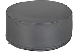 Relaxdays Tabouret gonflable, pouf d'extérieur pour le camping et le jardin, tabouret rond, pouf, HxP : 26 x 56 cm, gris foncé, 1 pièce, Choix de la Couleur
