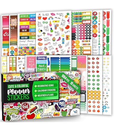 48 Monthly Adhesive Tabs - Colorful Planner Dividers For Organization