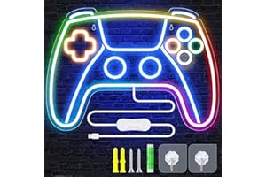 KOSKER Insegna al Neon LED Personalizzato Gamepad Forma da Parete, Luci Neon LED, Scritte L ED da Parete, Decorazione per Sale Giochi, Feste, Bar, Camera, Soggiorno
