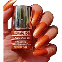 DeBelle Gel Nail Polish Aurora (Amber with Copper Glitter Nail Polish), 8 ml