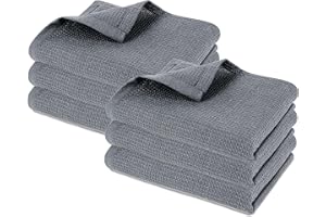 PAGNANNO. Pagnanno – Hotel Quality Kitchen Tea Towels & Waffle Weave tea towel – Professional Cotton 45 x 70 cm | Absorbent - Fast Drying Dish Towels, Kitchen and Bar Towels (Pack of 6 (45x70cm), Waffle - Grey)