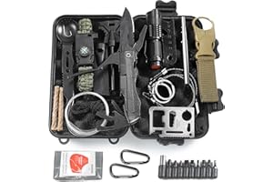 Graxury 13 en 1 Trousse de Survie Polyvalente Trousse de Premiers Soins à l'extérieur pour Les Sports de Plein Air, Le Camping, l'alpinisme, la Pierre de Feu(Couteau 13in1)