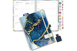 NEYSA Diary 2024 2025 Week to View A5 Academic Diary July 2024 - June 2025 (12 Months) Planner with Self-adhesive pen loop, Ruler Bookmark & Stickers