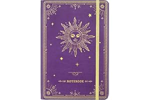 Artfan Ruled Notebook/Journal – Premium Thick Paper Faux Leather Classic Writing Notebook with Pocket + Page Dividers Gifts, Banded, Large, 144 Pages, Hard Cover, Lined (5.8 x 8.4) (Purple)