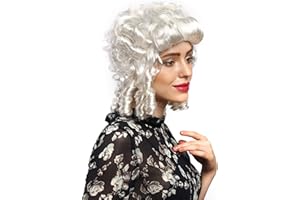 WIG ME UP- 91022-ZA68 ZA62 Peluca señoras Carnaval Barroco Renacimiento rizos Blancos Reina María Antonieta Princesa