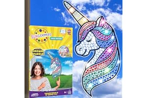 PURPLE LADYBUG SUNGEMMERS Einhorn Sonnenfänger Mosaik Bastelset für Kinder - Weihnachtsgeschenke für Kinder - Einhorn Geschenke für Mädchen 5-9 - Kreatives für Mädchen 10-12 - Spielzeug ab 6 Jahre Mädchen