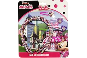 JUST CHARACTER Girls Hair Accessories Characters (4 Hair Clip + Hair Band, Minnie Mouse)