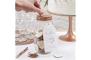 Ginger Ray Alternative Wedding Guestbook Wishing Jar Beautiful Botanics, Pink