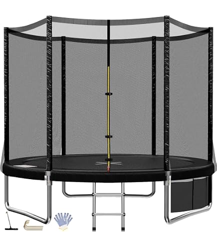 Trampolín De Jardín De 244 Cm Con Red De Seguridad Interior Y Escalera – Juego Completo Con Cubierta De Muelles Y Marco Galvanizado – Ideal Para Niños