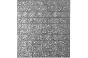 Trafagala 10pcs Grey Brick Wallpaper Wall Panels 70×77cm Brick Effect Wallpaper Self Adhesive DIY Wall Stickers Waterproof PE Foam Panel Wall Tiles for Bedroom Kitchen Living Room Bathroom Home