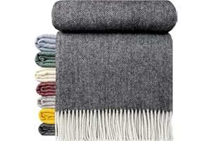 ‎STTS INTERNATIONAL STTS International Wolldecke 100% Schurwolle Wohndecke in versch. Farben 140 x 200 cm Tagesdecke Schurwolldecke Woll-Plaid Tirol (Anthrazit/Schwarz, 140 x 200 cm)