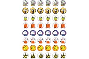 TOP THAT 48 Halloween Themed Edible Wafer Paper Round Cake Toppers Decorations