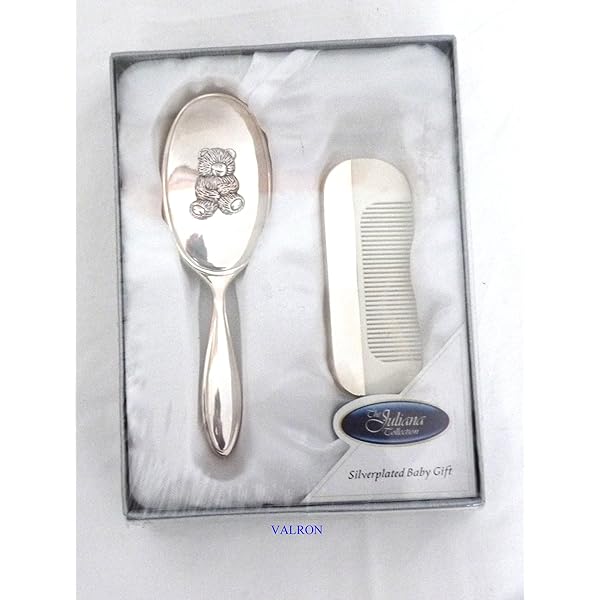 Set Spazzola E Pettine Widdop &amp; Bingham - Placcato Argento, Regalo Nascita/Battesimo, 16.2x8.2x5.6 Cm