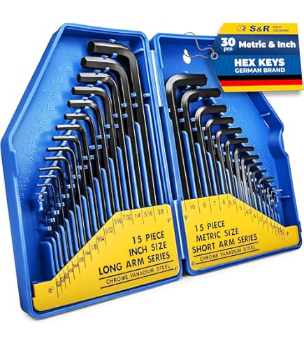 GETLITOOL 35-Piece Allen Key Set - Metric & SAE Ball Head Hex Wrenches With Storage