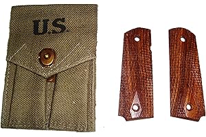 WARREPLICA WWII US M1911A1 .45 Holz Pistolen Griffe mit Tasche - Vervielfältigung