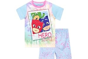 PJ Masks Pijamas de Manga Corta para niñas