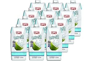 UFC Reines Kokoswasser 100% Pure Kokosnusswasser Thailand 500 ml 12 Pack