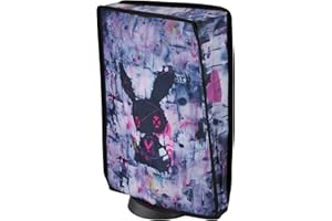 playvital Housse Anti-Poussière pour ps5 Accessoire Protection,Dust Cover pour ps5 Standard & Digital Console Cache-Poussière Nylon-Vertical,Lapin Punk Mignon