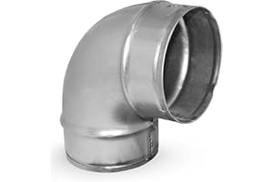 MKK, tubo di ventilazione a gomito 90°, zincato, con canale di ventilazione, 10818