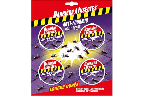 BARRIERE A INSECTES Boîte à appât Anti-Fourmis, Blister de 4 boîtes, BARFOB4P