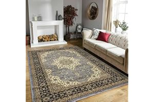 GENERIC Online Bedding store Area Rugs – New luxury Beautiful modern traditional Area Rugs - Luxury Vintage Design carpet for hallway rugs (Grey, 80 * 150cm (2 ft 6 inch x 5 ft))