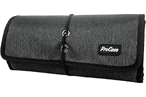ProCase Organizer na sprzęt podróżny torba na akcesoria elektroniczne, mały gadżet torba do przechowywania etui na ładowarkę kable USB karty pamięci SD słuchawki dysk twardy, Czarny, S, Organizer do