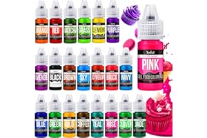YUMCRAFT Lebensmittelfarbe Gel - 22 Farben x 6g Hoch Konzentriert Gel Lebensmittel Farbe zum Kuchen, Backen, Ostereiern, Getränken - Zuckerfrei Food Coloring für Fondant, Zuckerguss, Slime, Tortendeko