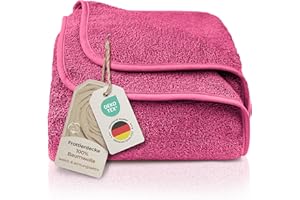 LAYNENBURG Koc frotte Premium, 100% bawełna, cienki i lekki kocyk letni, koc bawełniany jako koc na sofę i koc na łóżko, koc chłodzący na sofę, 150 x 200 cm (fuksja)